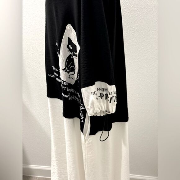 Black and White Graphic Maxi Dress DARKWIN made in Turkey.Perfect Condition - Picture 4 of 7